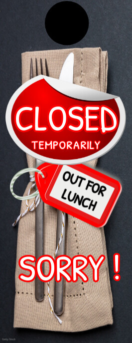 Plantilla de Sorry Out For Lunch | PosterMyWall