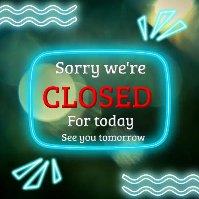 Sorry we're closed Publicação no Instagram template