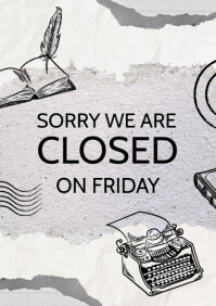Sorry we are closed A4 template