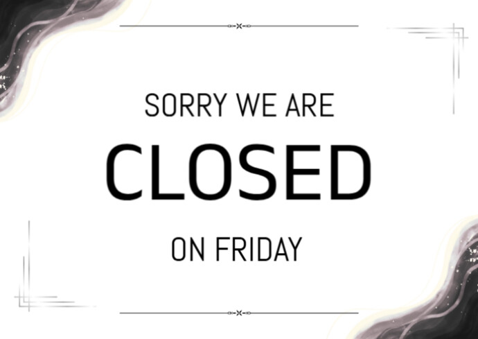 Sorry we are closed Postkort template