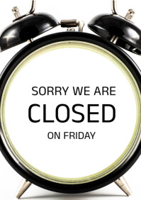 Sorry we are closed A4 template
