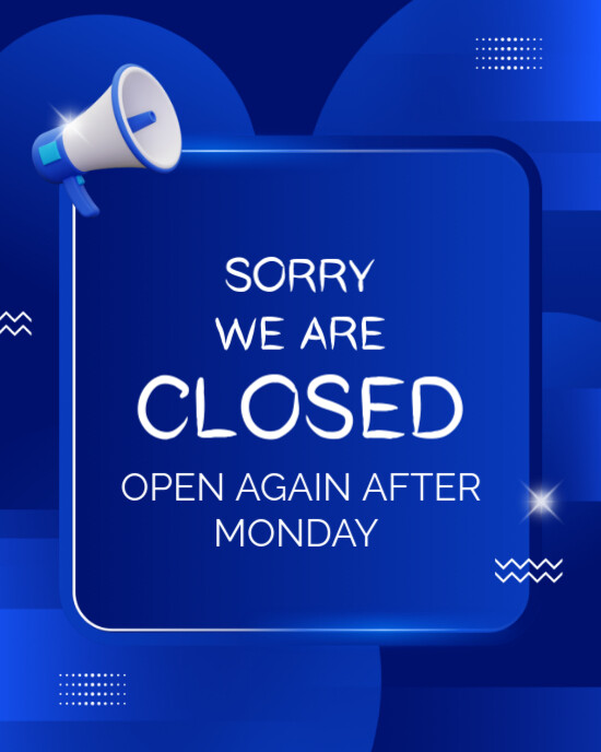 Sorry we are closed Instagram Portrait template