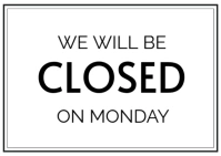 Sorry we are closed Postcard template
