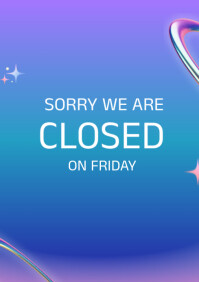 Sorry we are closed A4 template