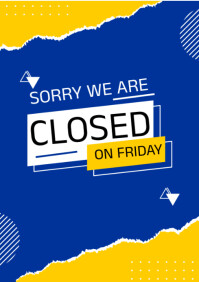 Sorry we are closed A4 template