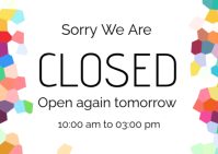 Sorry we are closed Postcard template
