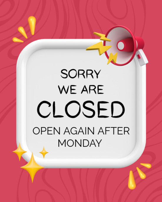 Sorry we are closed Instagram Portrait template
