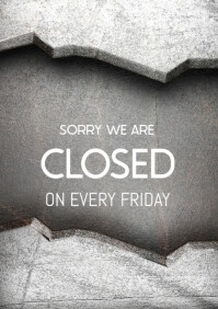 Sorry we are closed A4 template