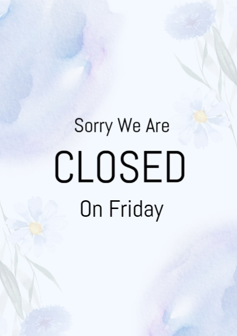 Sorry we are closed A4 template