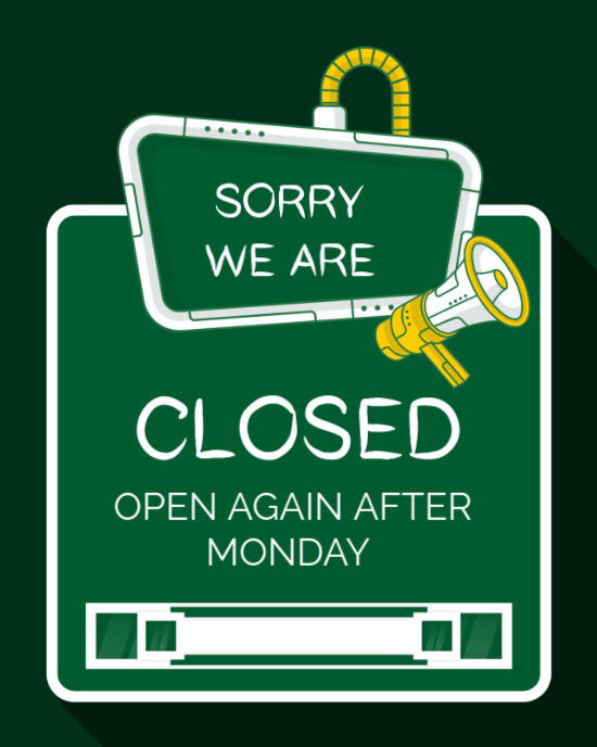 Sorry we are closed Instagram Portrait template