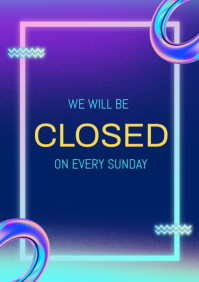 Sorry we are closed A4 template