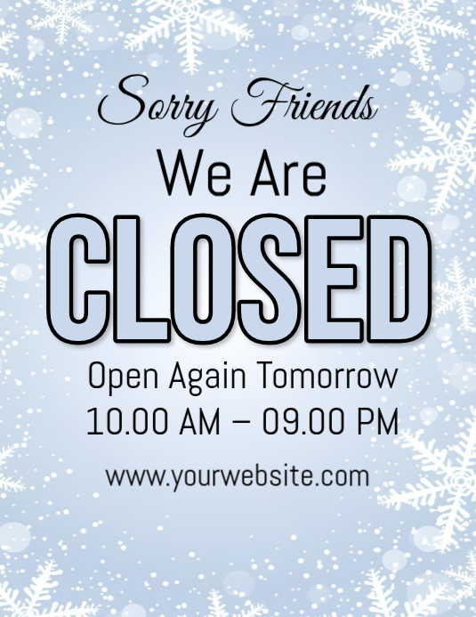 Sorry We Are Closed Flyer Template | PosterMyWall