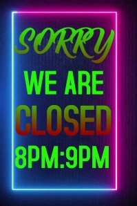 Sorry We Are Closed Poster template