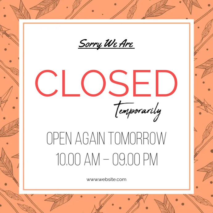 Sorry we are closed Poster Template PosterMyWall