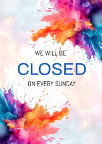 Sorry we are closed today A4 template