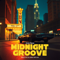 Soul-City Midnight: Vintage Retro Club Vibes Album Cover template
