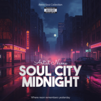 Roxo Retro Soul Album Cover Cover ng Album Template