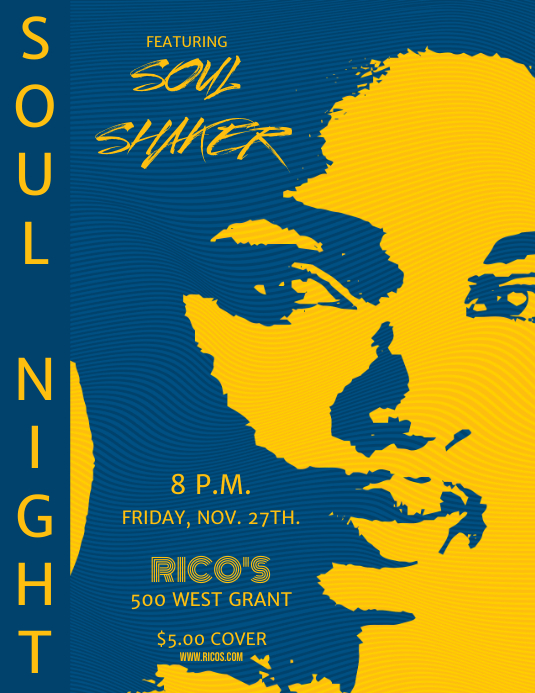 SOUL NIGHT Template | PosterMyWall