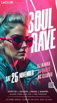 Rave Wave edm party concert video flyer Template | PosterMyWall