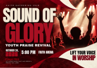 Czerwony Youth Praise Revival A4 Template
