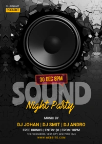 Sound Night Party Flyer A4 template