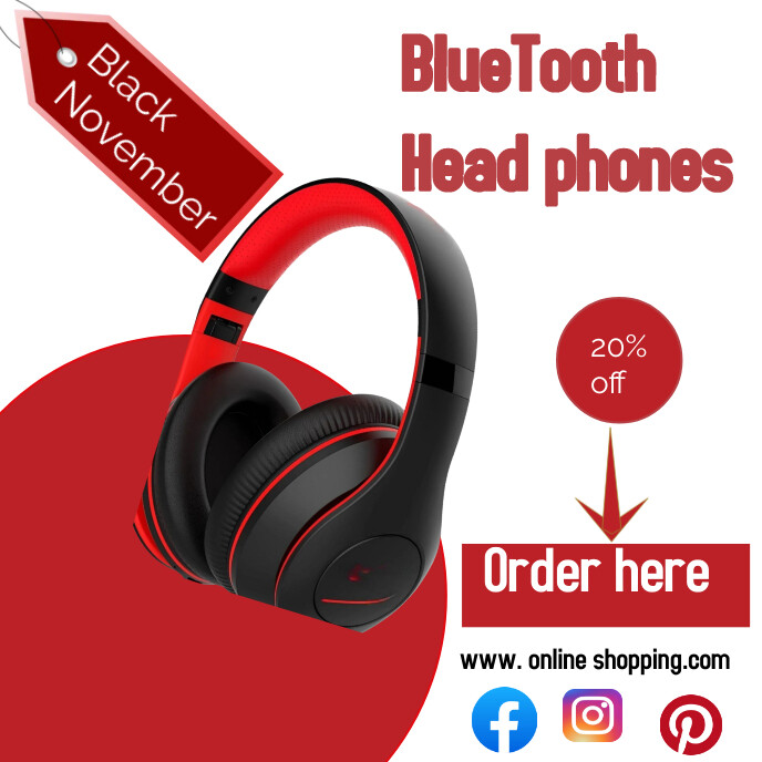 Sound waves freedom headset Album Cover template