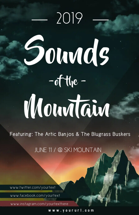 Sounds of the Mountain Concert Poster Tablóide template
