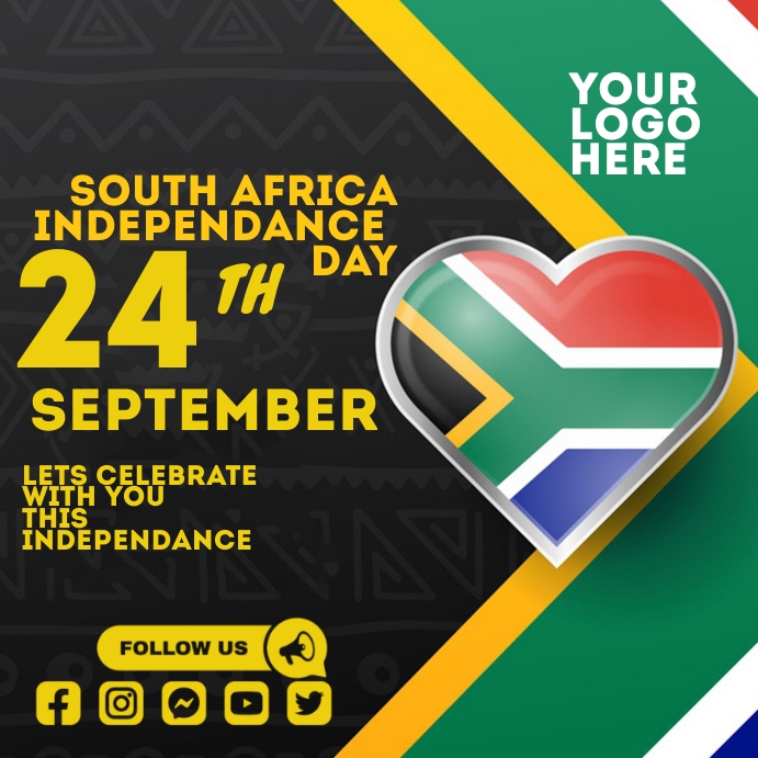 South Africa Independence day Instagram Post template