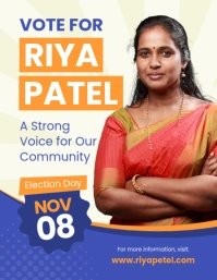 South Asian Woman Campaign Election Flyer Pamflet (Letter AS) template