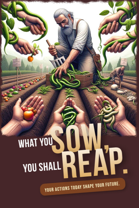 Sow and reap Poster template
