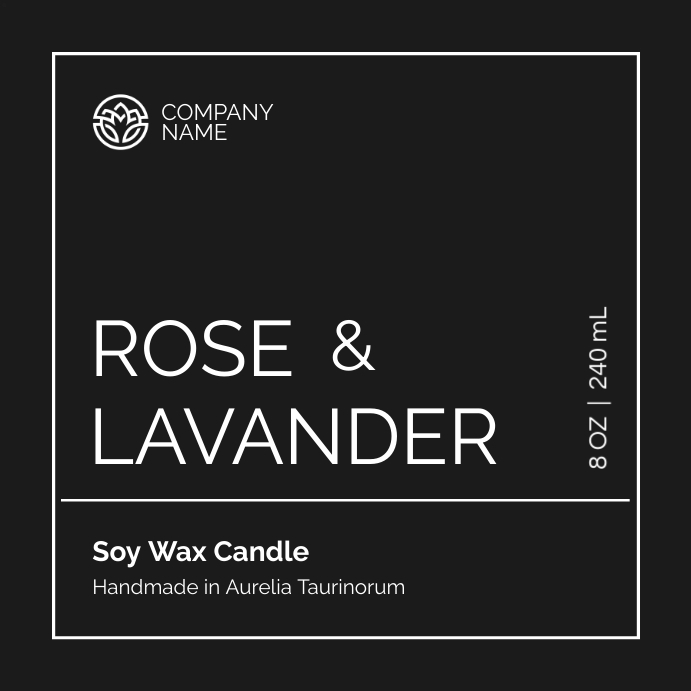 soy wax candle black and white colors printab Template PosterMyWall