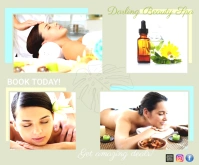 spa, beauty salon, skin care, massage, belleza Medium na Rektangle template