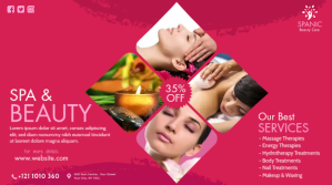 Merah Muda Spa and Beauty Services Twitter Post Template
