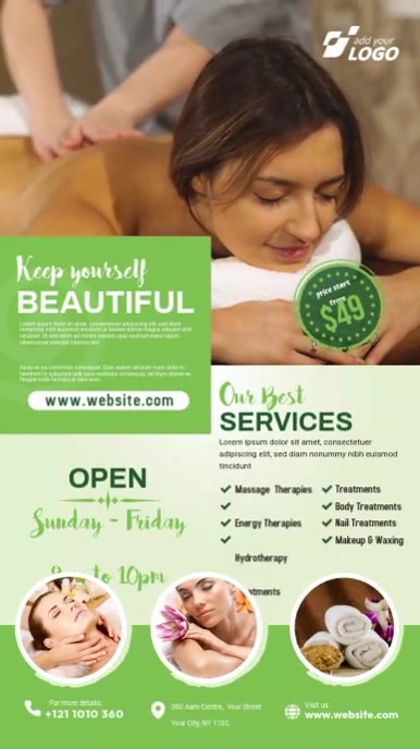 Spa & Beauty Care Center Ads Template | PosterMyWall