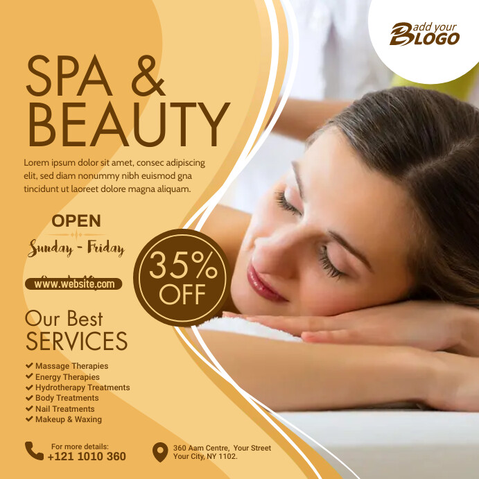 Spa & Beauty Care Center Ads Template | PosterMyWall