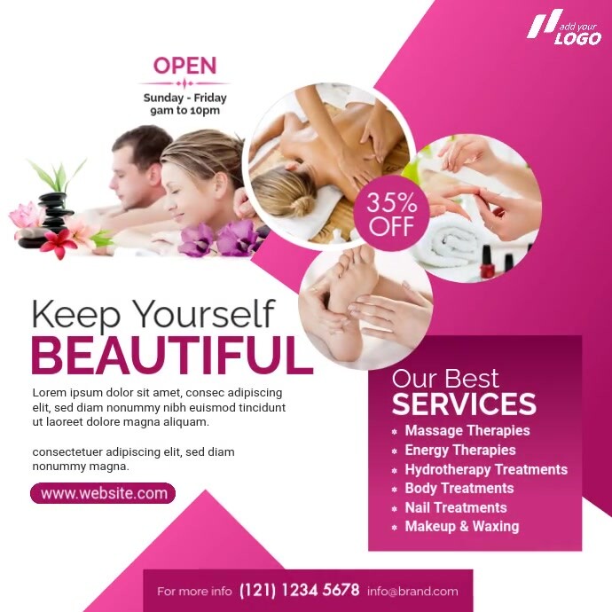 Spa & Beauty Care Center Ads Template | PosterMyWall