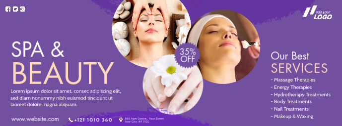 Spa & Beauty Care Ad Facebook Cover Photo template