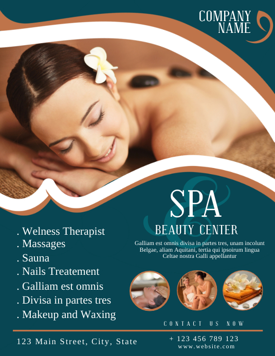 spa & beauty center flyer template design