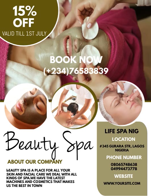 Spa and beauty (12) Flyer (US Letter) template