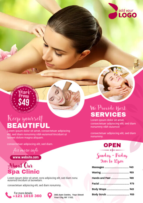 Spa And Salon Flyer Template Postermywall