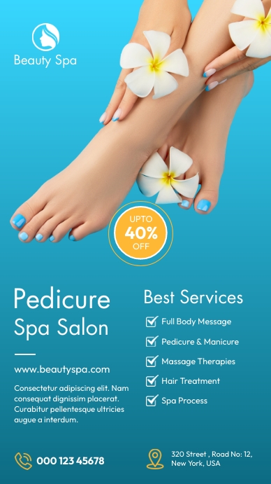 Spa Beauty salon, Pedicure instagram story template