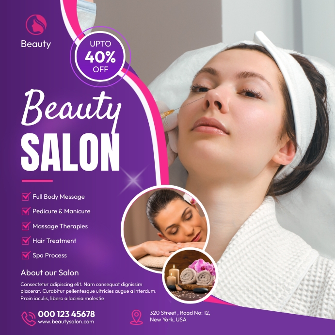Spa Beauty Salon Flyer Instagram post Template | PosterMyWall