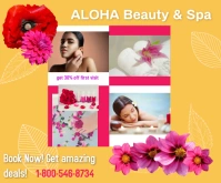 Spa/beauty/skin care/salon/massage/nails/hair Średni prostokąt template