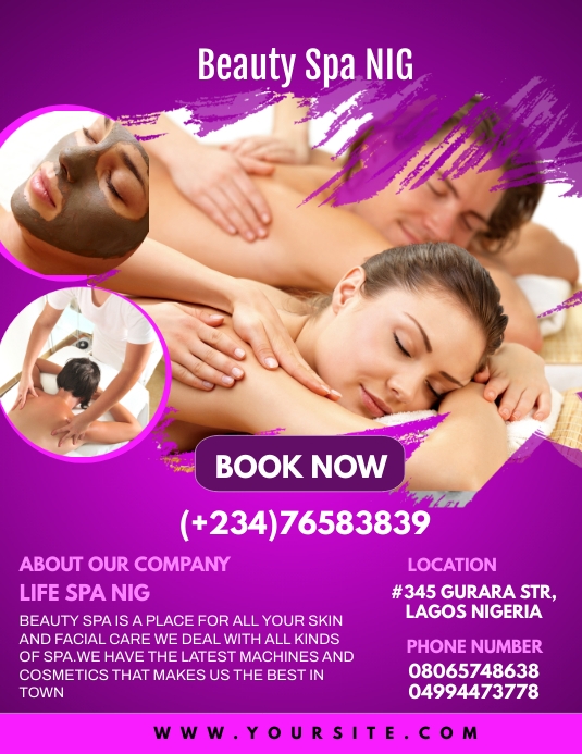Spa Flyer (US Letter) template