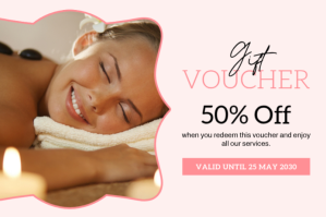 Putih Spa Gift Voucher Label Template