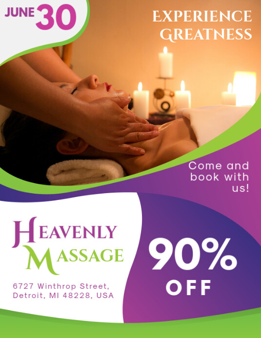 Spa Massage Parlor Flyer Template PosterMyWall