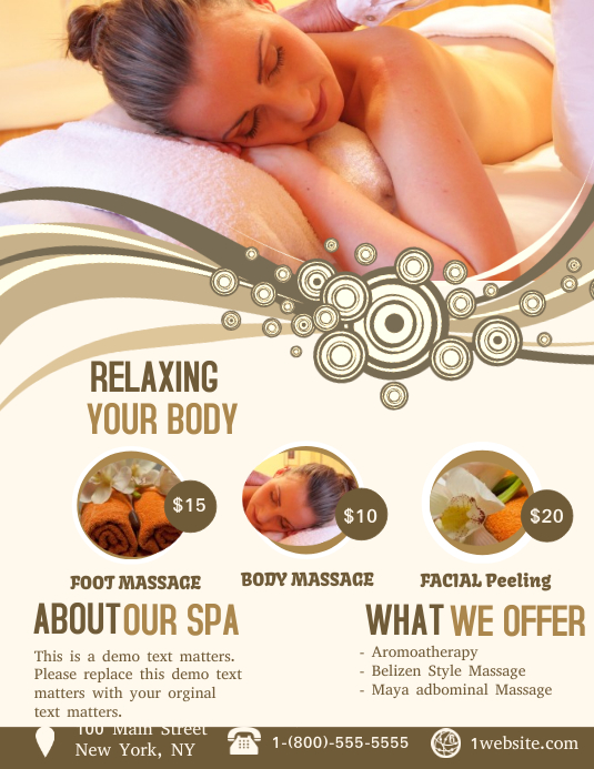 Spa Flyer (US Letter) template