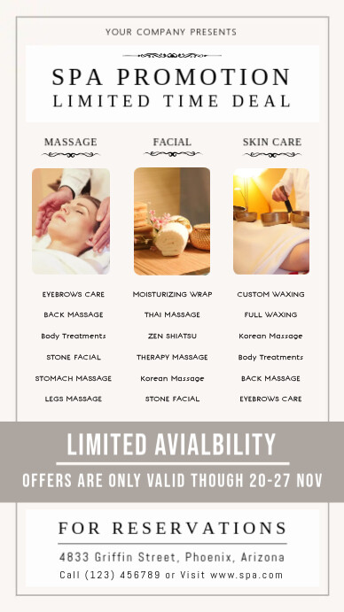 Spa Promotion Digital Display Template | PosterMyWall