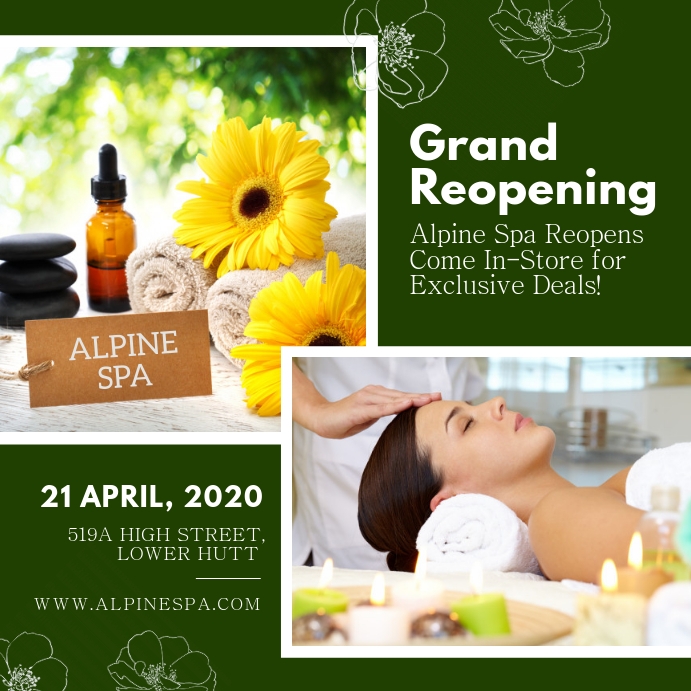 Spa Reopening Instagram Post Template | PosterMyWall