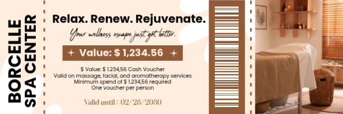 Spa Email Header White Spa Voucher Email Header Template | PosterMyWall